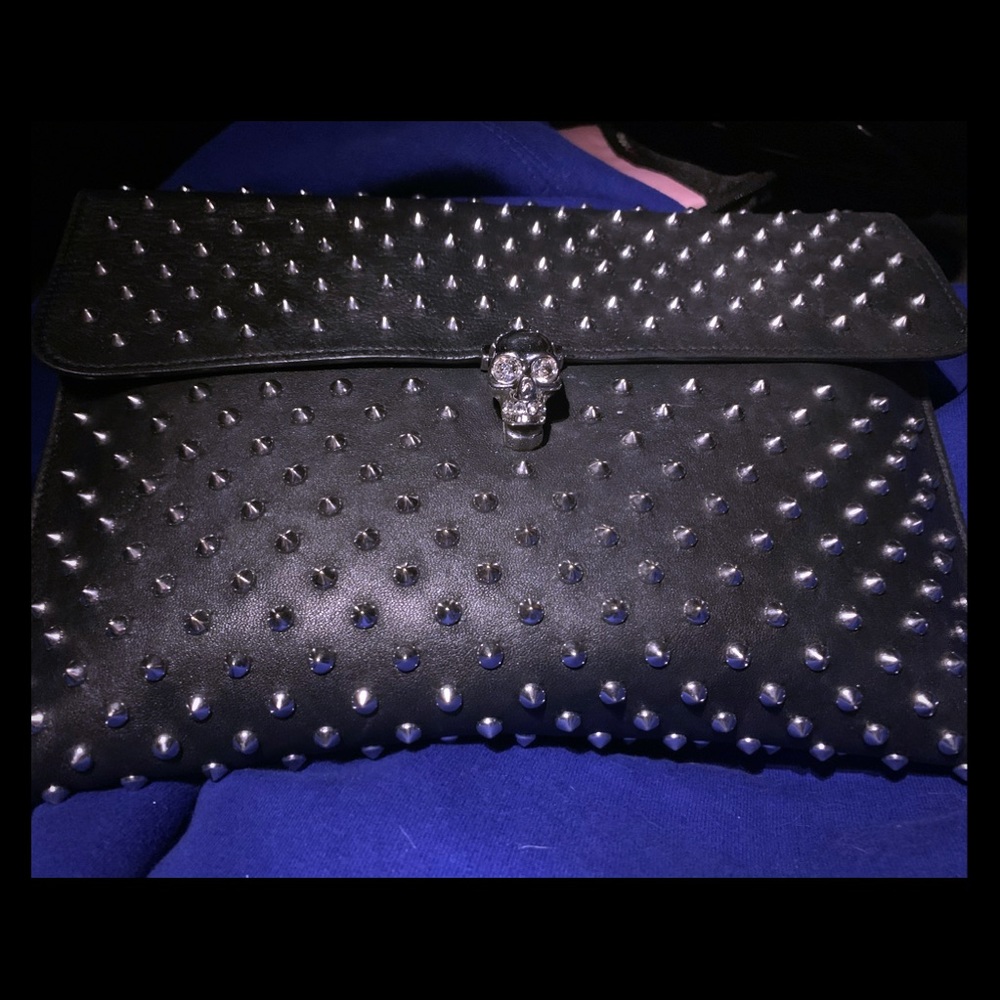 Alexander McQueen black LARGE studded clutch